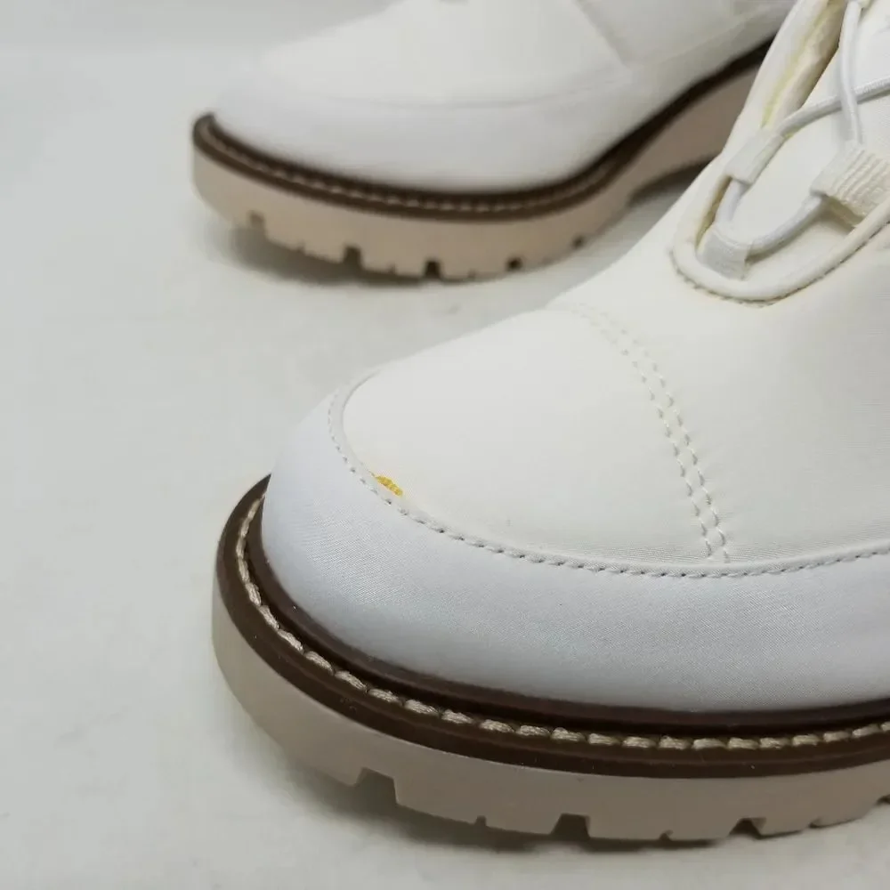 Blondo Daisy  Waterproof Lug Sole Boot in White Nylon
